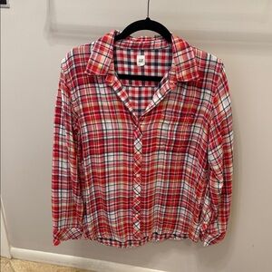 GAP Red and White Plaid Shirt
